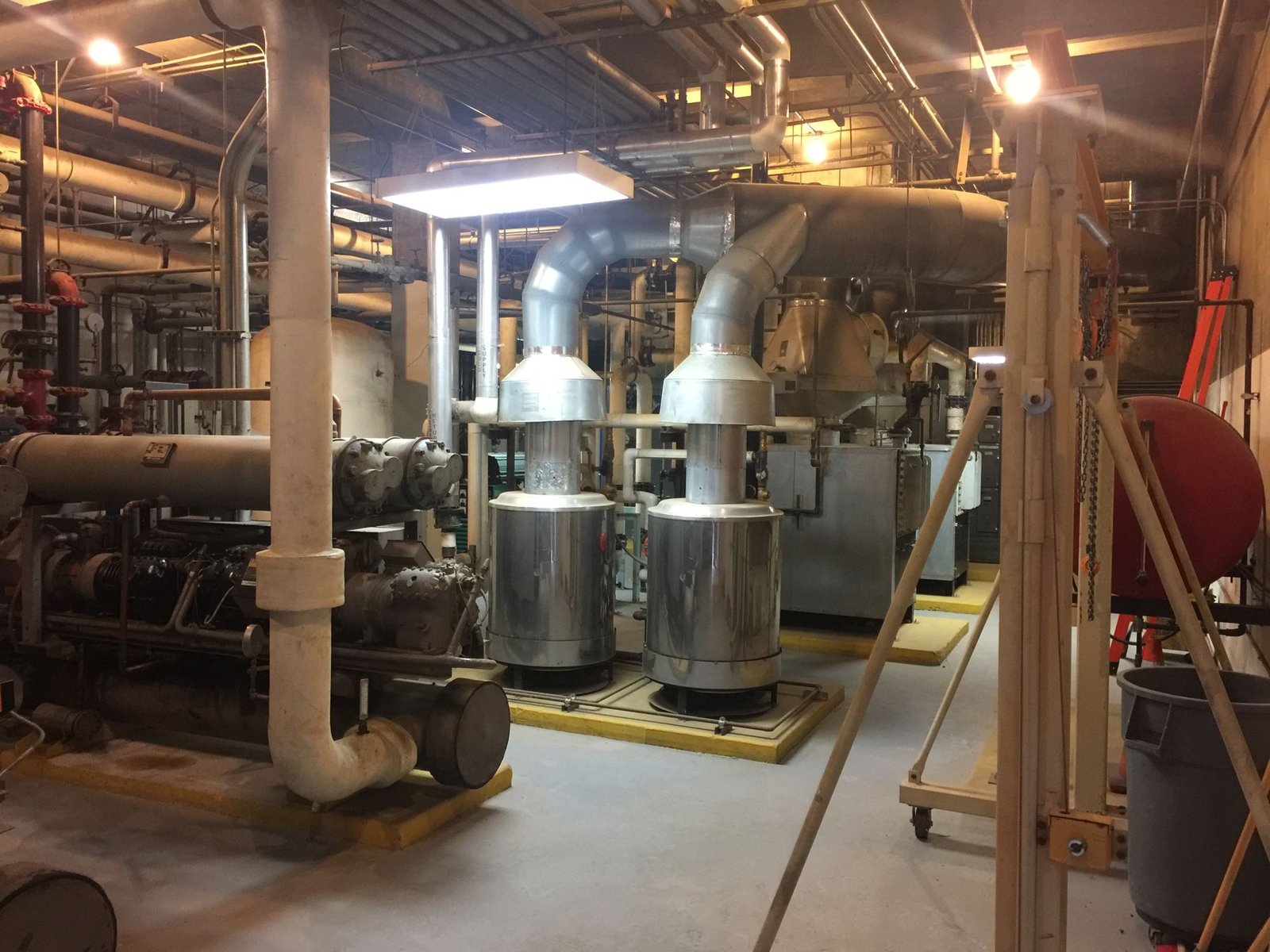 JP technician's view of a chiller plant mechanical room